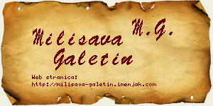 Milisava Galetin vizit kartica